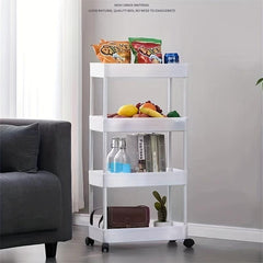 1pc Kitchen Rack with Wheel Household Floor Storage Rack Kitchen Cart