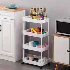 1pc Kitchen Rack with Wheel Household Floor Storage Rack Kitchen Cart