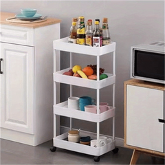 1pc Kitchen Rack with Wheel Household Floor Storage Rack Kitchen Cart
