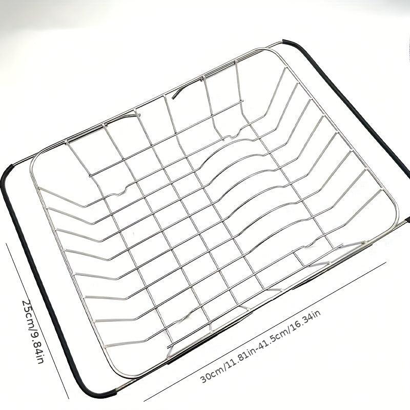 Adjustable Dish Drainer Over Sink Stainless Steel Colander
