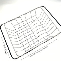 Adjustable Dish Drainer Over Sink Stainless Steel Colander
