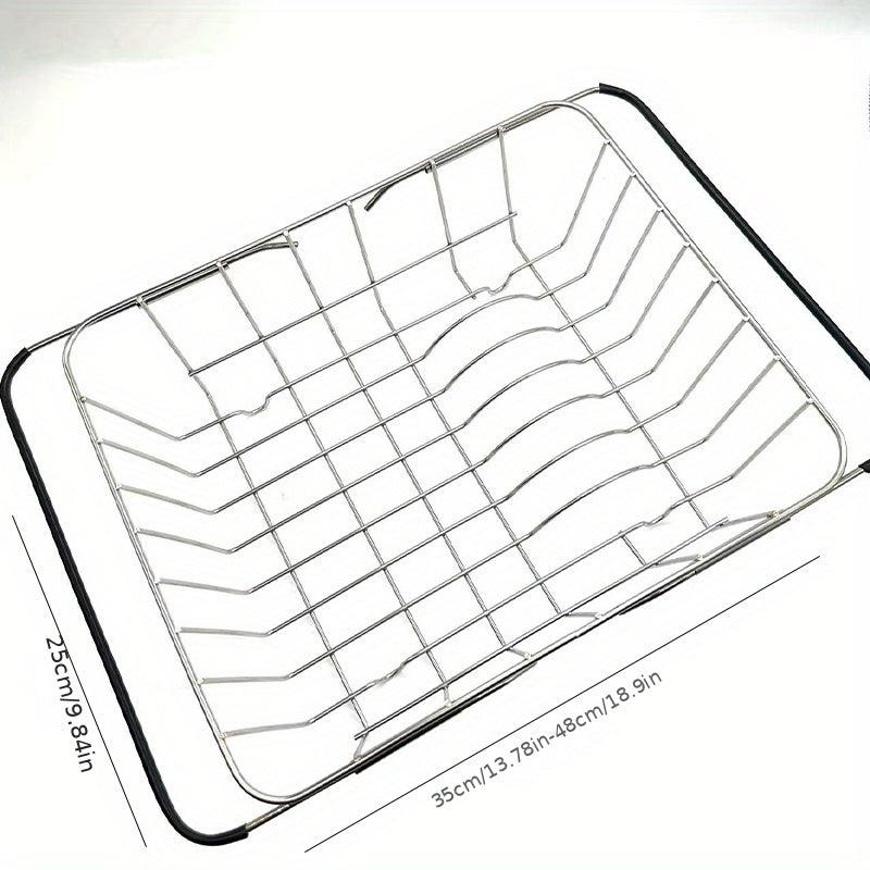 Adjustable Dish Drainer Over Sink Stainless Steel Colander