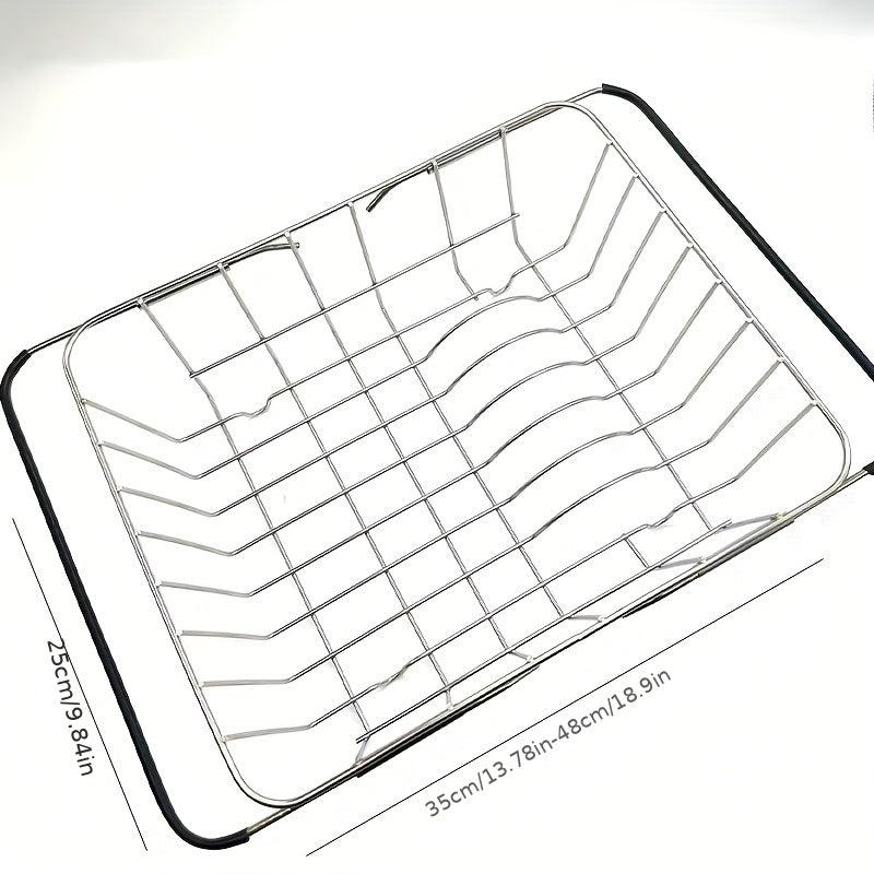 Adjustable Dish Drainer Over Sink Stainless Steel Colander