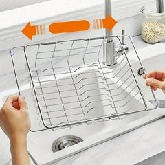 Adjustable Dish Drainer Over Sink Stainless Steel Colander