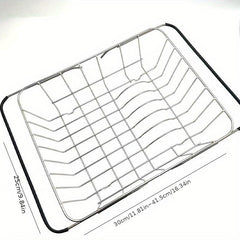 Adjustable Dish Drainer Over Sink Stainless Steel Colander