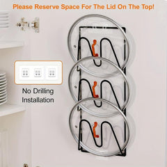 Pot Lid Organizer Kitchen Storage Rack No Drilling Wall Door Mounted