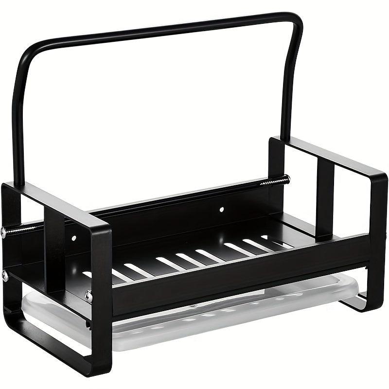 Wall Mounted Sink Caddy & Towel Rack for Kitchen Storage