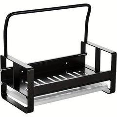 Wall Mounted Sink Caddy & Towel Rack for Kitchen Storage