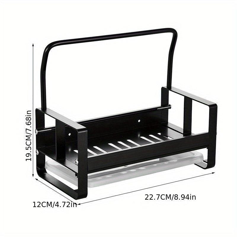 Wall Mounted Sink Caddy & Towel Rack for Kitchen Storage