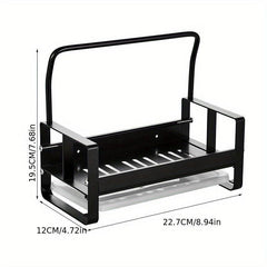 Wall Mounted Sink Caddy & Towel Rack for Kitchen Storage