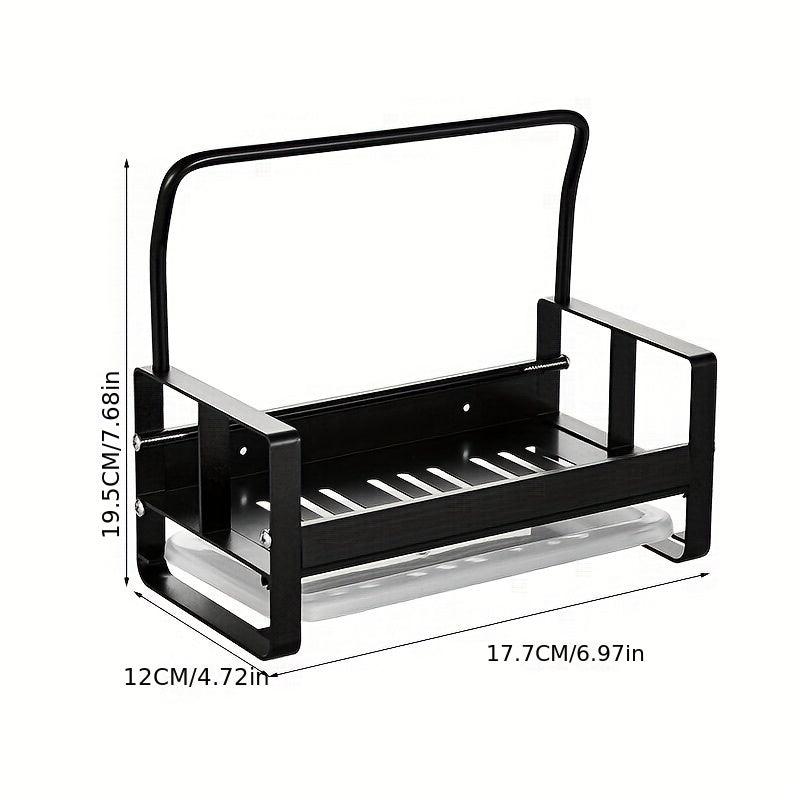 Wall Mounted Sink Caddy & Towel Rack for Kitchen Storage