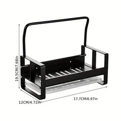Wall Mounted Sink Caddy & Towel Rack for Kitchen Storage