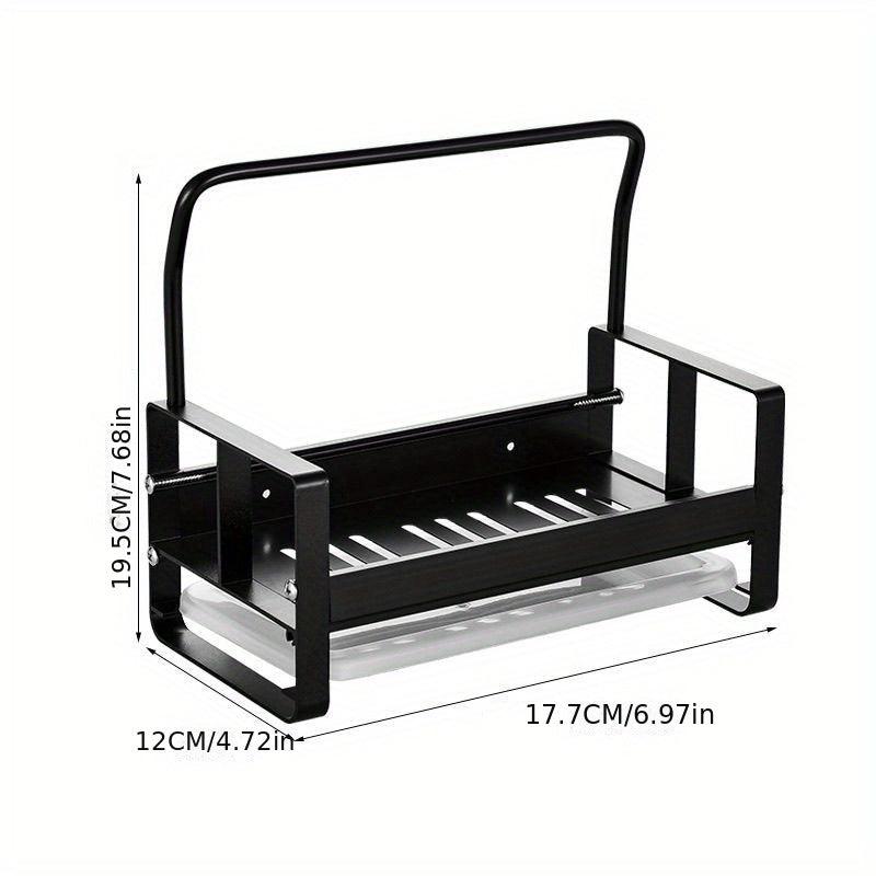 Wall Mounted Sink Caddy & Towel Rack for Kitchen Storage