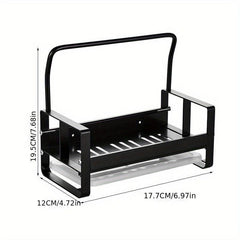 Wall Mounted Sink Caddy & Towel Rack for Kitchen Storage
