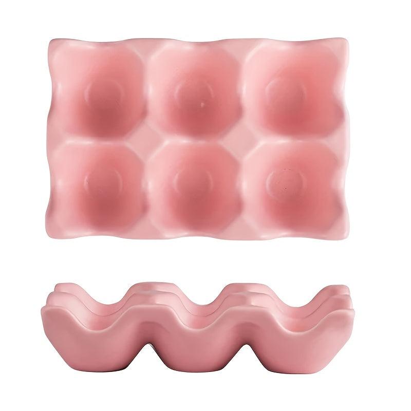 6-grid Ceramic Egg Holder Shockproof Food Storage Box