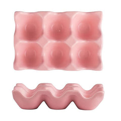 6-grid Ceramic Egg Holder Shockproof Food Storage Box