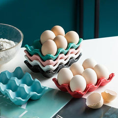 6-grid Ceramic Egg Holder Shockproof Food Storage Box