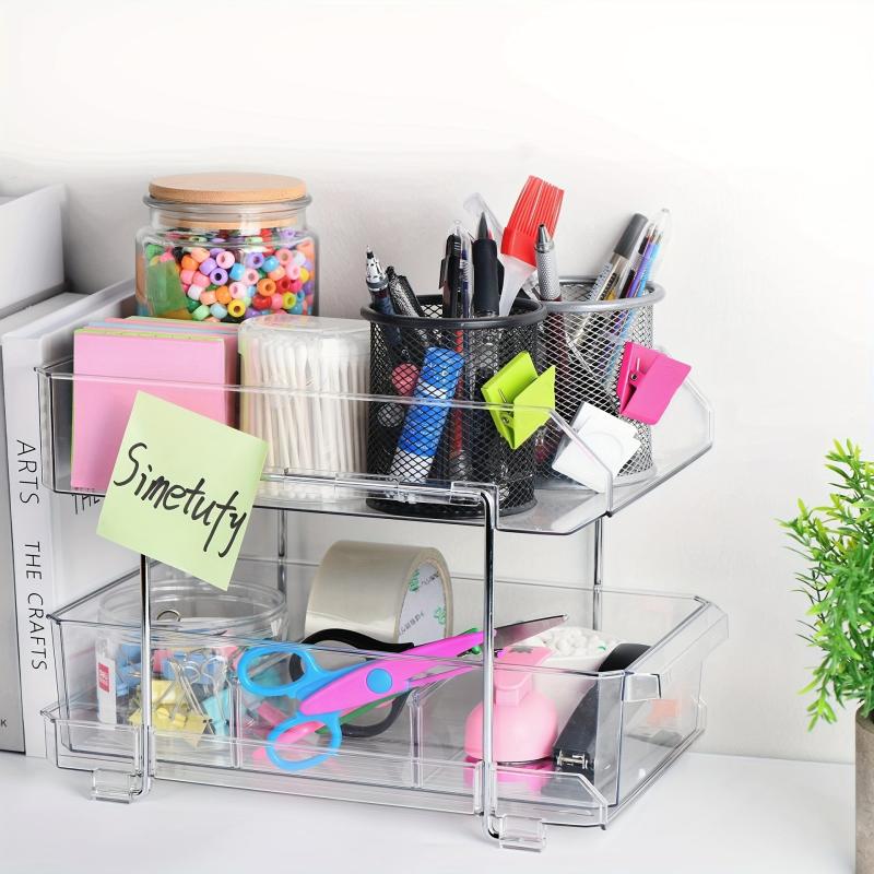 2 Tier Pull Out Pantry Organizer with Lid Divider