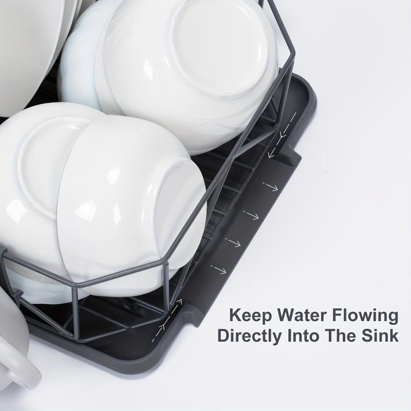 Large Capacity Kitchen Dish Rack with Water Filter Bowl Holder
