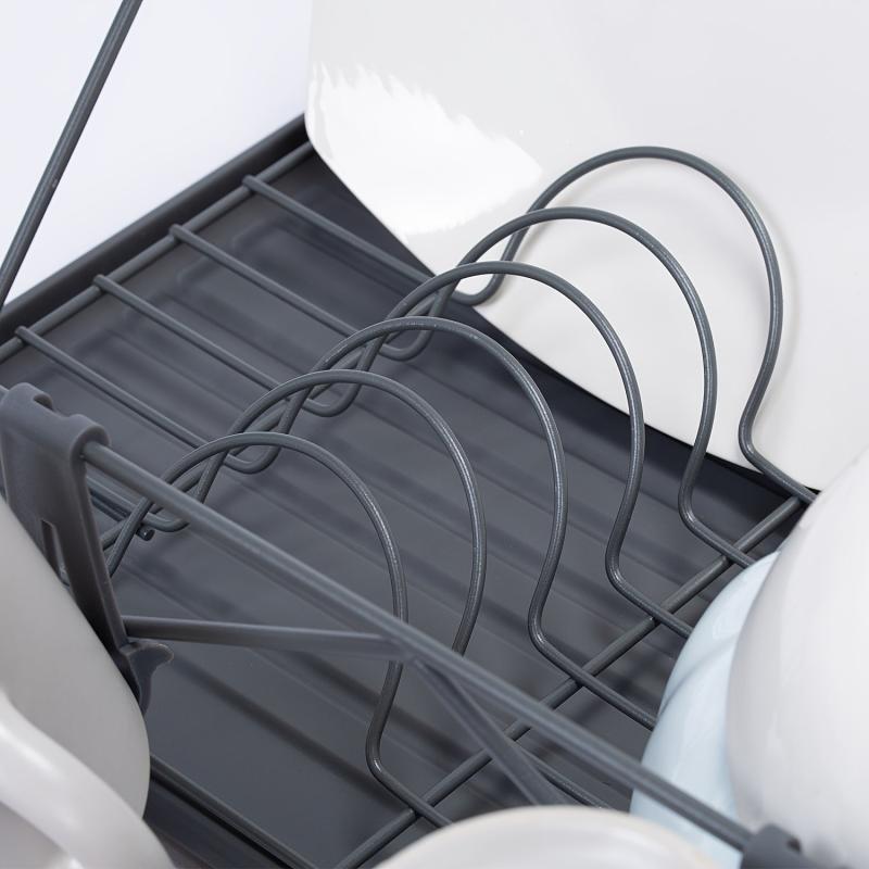 Large Capacity Kitchen Dish Rack with Water Filter Bowl Holder