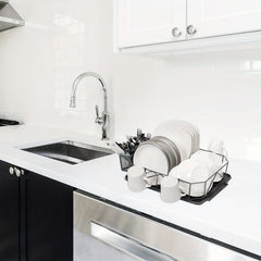 Large Capacity Kitchen Dish Rack with Water Filter Bowl Holder