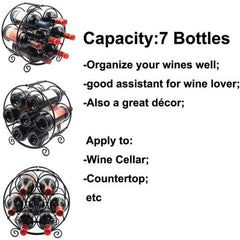 7-Bottle Stackable Wine Rack - Countertop and Refrigerator Storage
