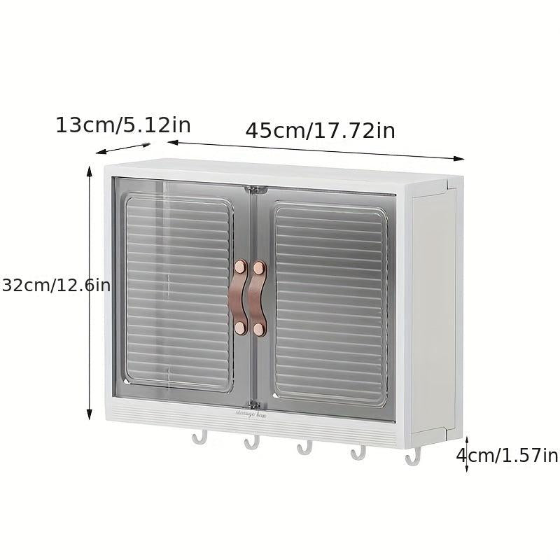 Wall Mounted Storage Box with Hook for Kitchen, Moisture-proof, Waterproof