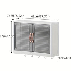 Wall Mounted Storage Box with Hook for Kitchen, Moisture-proof, Waterproof