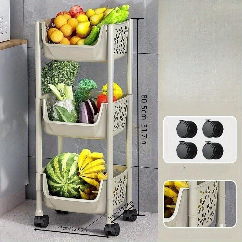 Small Stroller Storage Rack for Kitchen Shelf - Fruit and Vegetable Storage