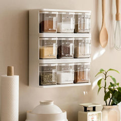 3-Piece Transparent Seasoning Box with Handles and Spoons