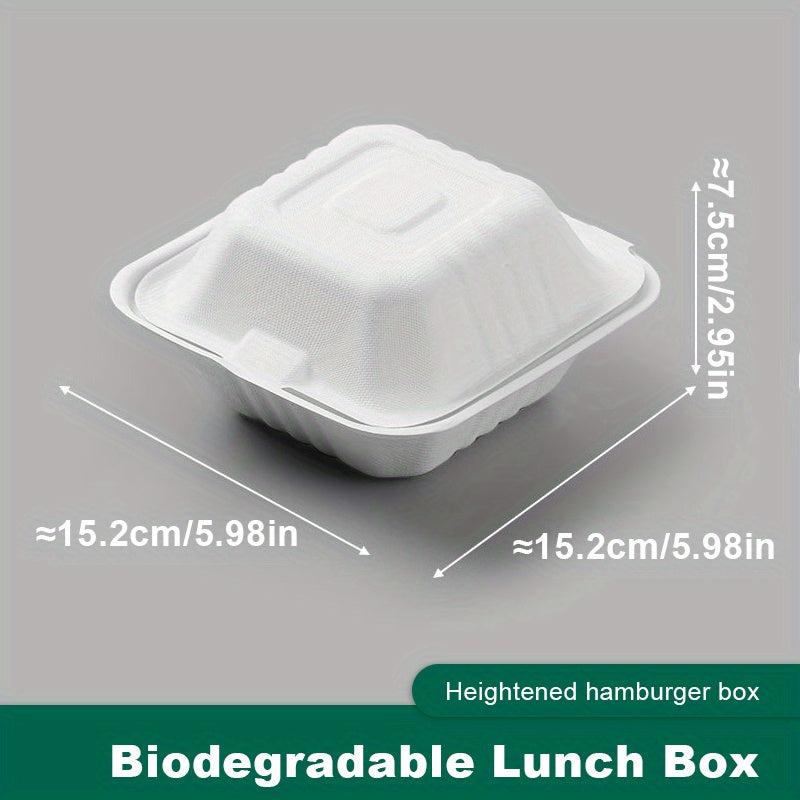 10pcs Compostable Flip Lid Burger Takeout Containers
