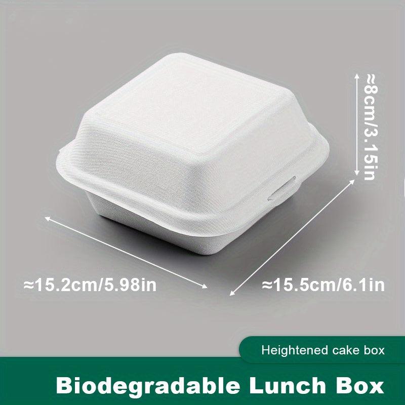10pcs Compostable Flip Lid Burger Takeout Containers