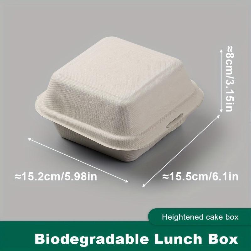 10pcs Compostable Flip Lid Burger Takeout Containers