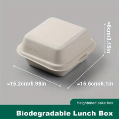 10pcs Compostable Flip Lid Burger Takeout Containers
