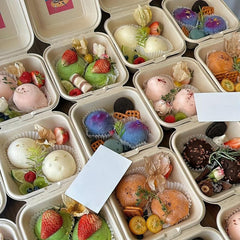 10pcs Compostable Flip Lid Burger Takeout Containers