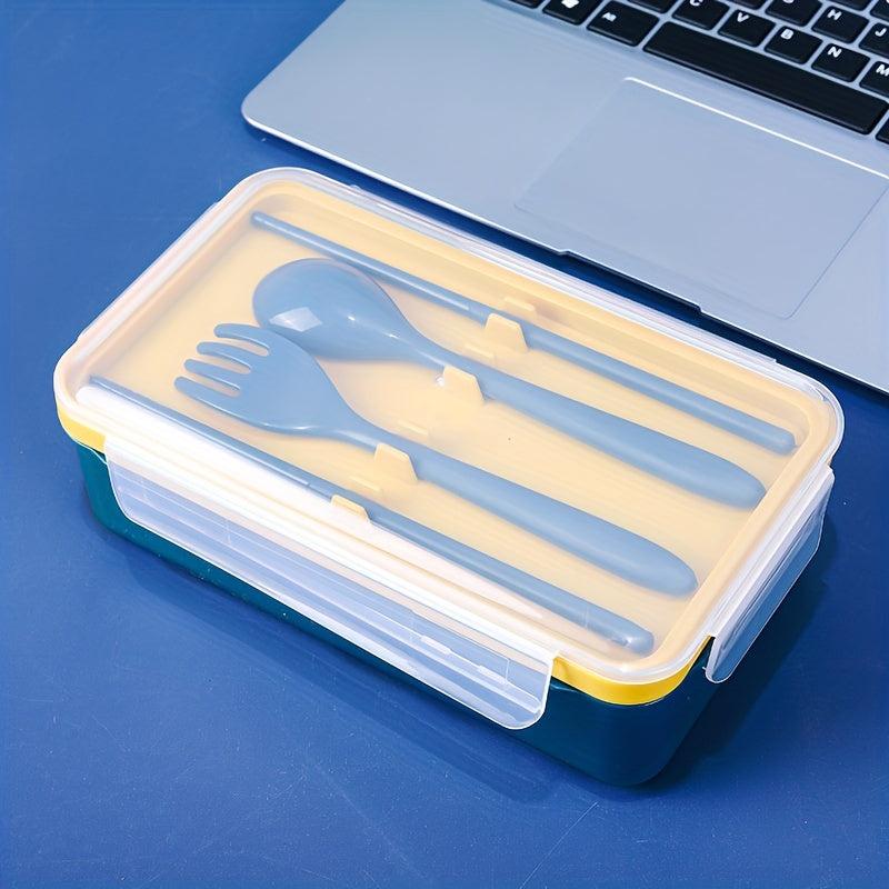 1pc Bento Lunch Box Container with Cutlery Leak Proof Microwave Safe