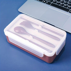 1pc Bento Lunch Box Container with Cutlery Leak Proof Microwave Safe