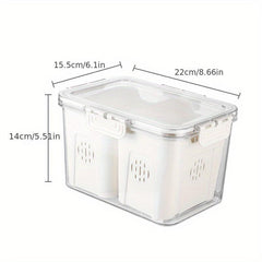 Transparent Refrigerator Storage Box with Drain Basket Produce Saver Container