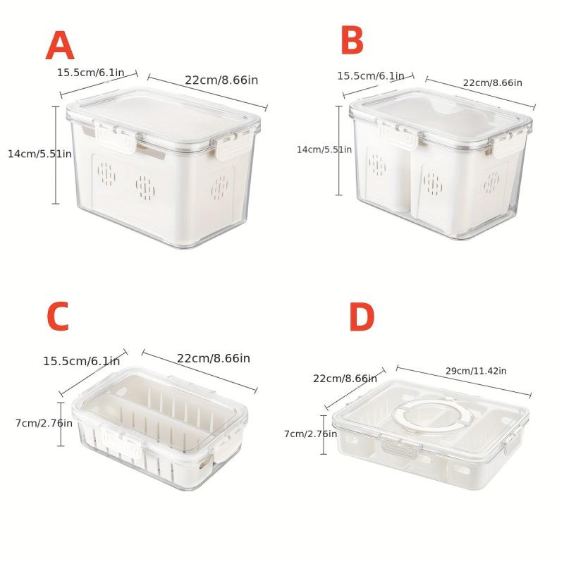 Transparent Refrigerator Storage Box with Drain Basket Produce Saver Container