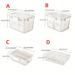 Transparent Refrigerator Storage Box with Drain Basket Produce Saver Container