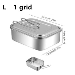 304 Stainless Steel Square Bento Box Leak Proof Lunch Box