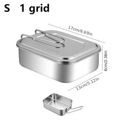 304 Stainless Steel Square Bento Box Leak Proof Lunch Box