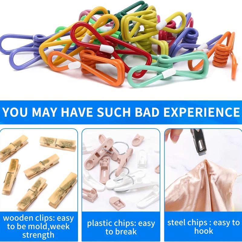 20 Pack Chip Clips PVC Coated Steel Clip Hangable Kitchen Supplies