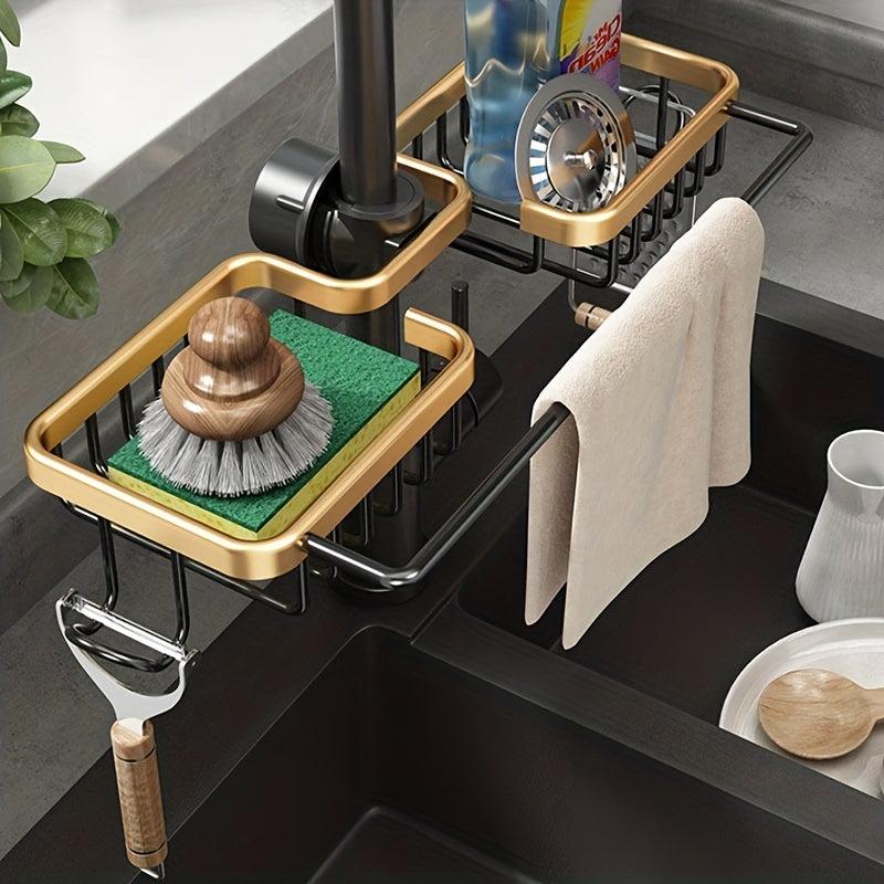 Sink Faucet Drain Basket Telescopic Tableware Drain Rack