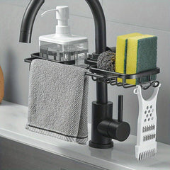 Sink Faucet Drain Basket Telescopic Tableware Drain Rack