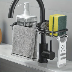 Sink Faucet Drain Basket Telescopic Tableware Drain Rack