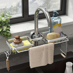Sink Faucet Drain Basket Telescopic Tableware Drain Rack