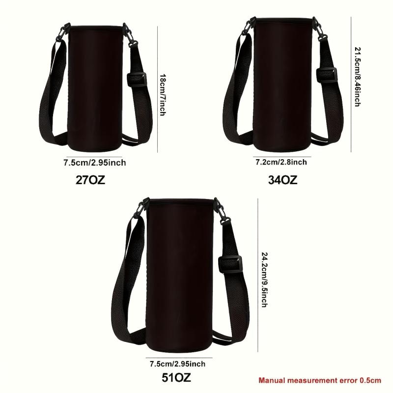 Water Bottle Carrier Bag Sleeve With Adjustable Straps