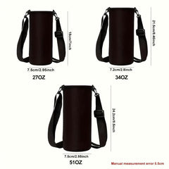 Water Bottle Carrier Bag Sleeve With Adjustable Straps