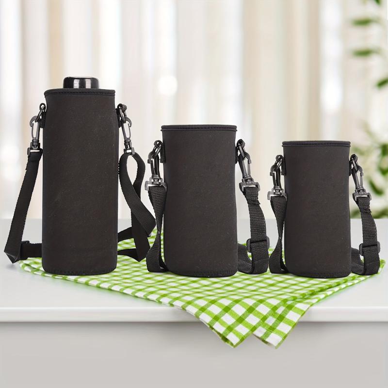 Water Bottle Carrier Bag Sleeve With Adjustable Straps